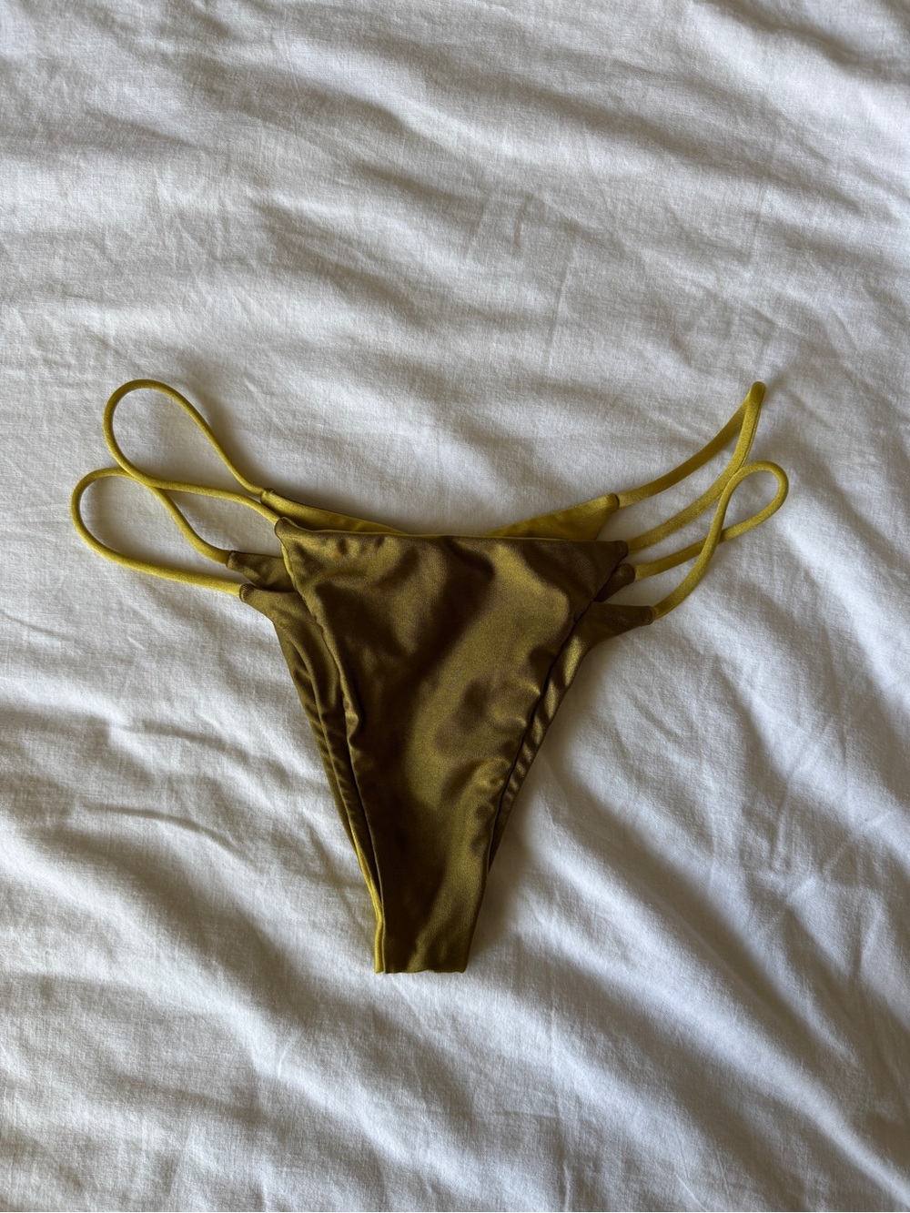 Lovewave Stacked Olive Green Strappy Swim Bottoms